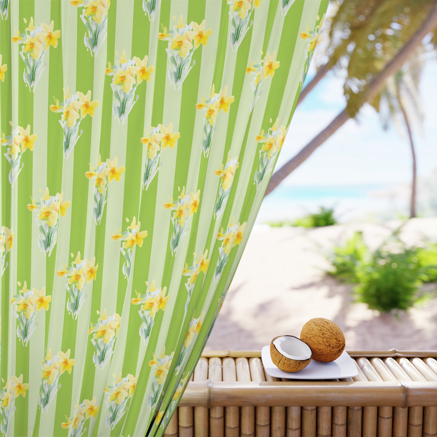 Floral Window Curtain - Brighten Your Home with Daffodil Design