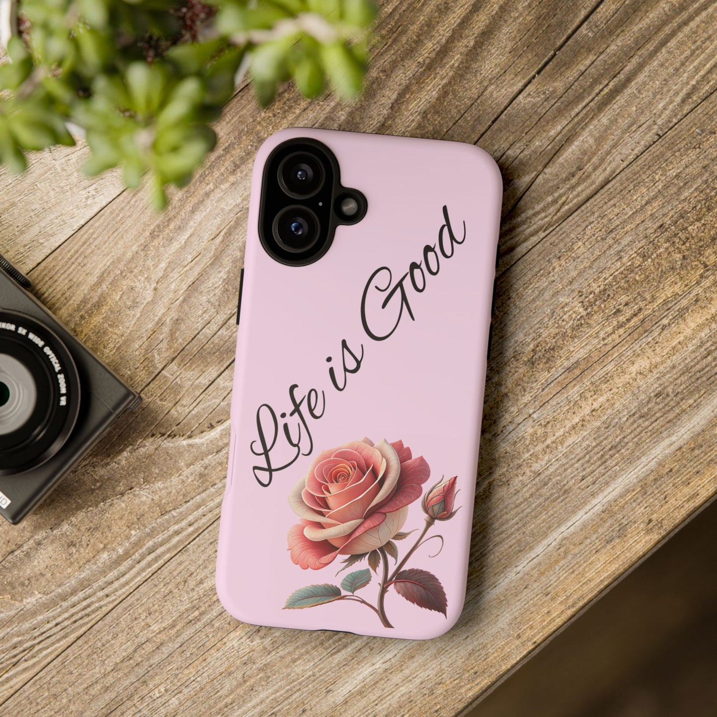 Roses & Positivity Phone Case - Floral Design, Life is Good, Tough Cases for Everyday Wear, Gift for Friends, Mother's Day, Spring [...]