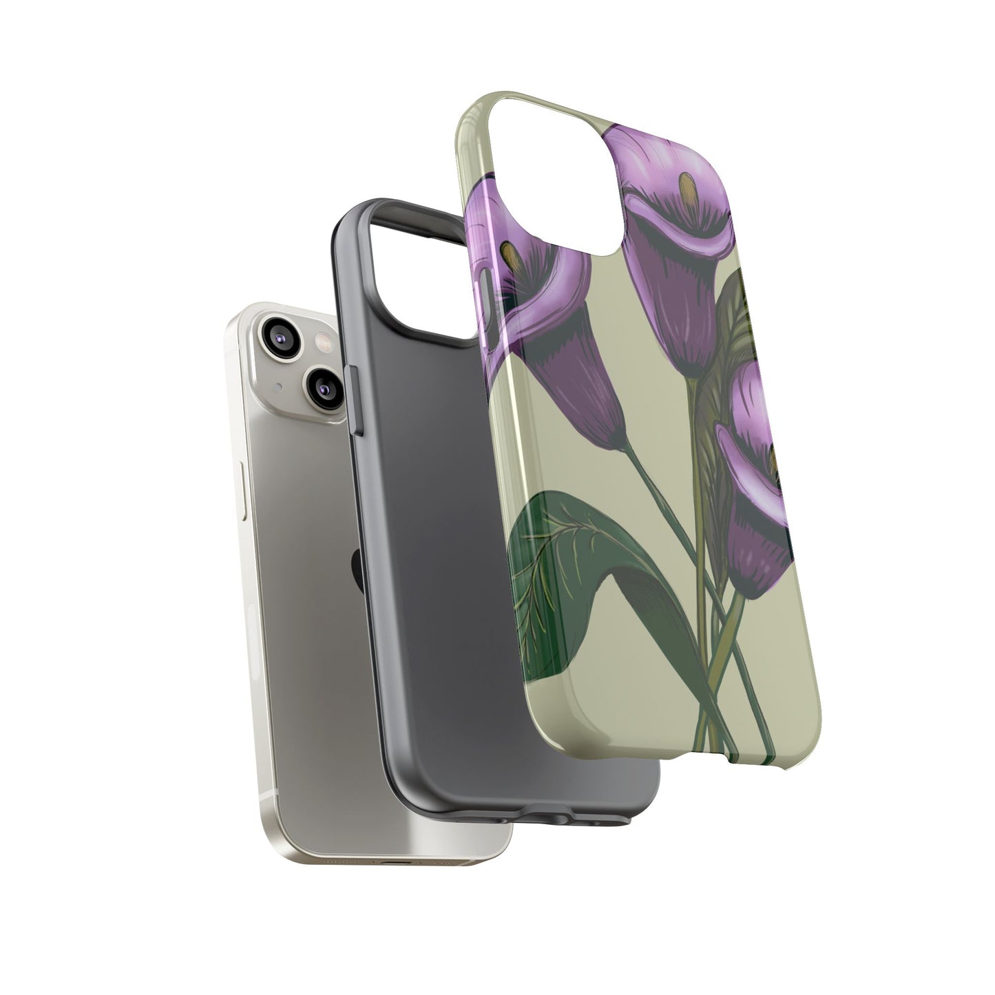 Floral Phone Case - Tough Cases, Purple Flower Design, Cell Phone Accessories, Gift for Her, Nature Lover Essentials
