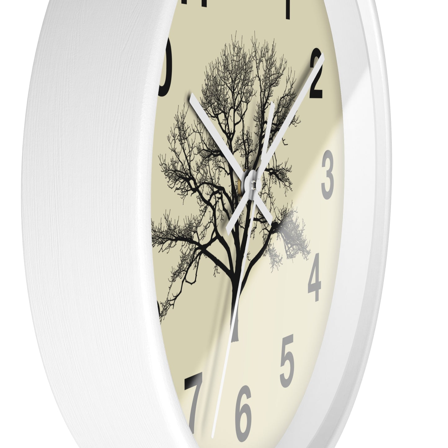 Elegant Tree Silhouette Wall Clock, Home Decor, Nature Lover Gift, Rustic Wall Art, Black and White Clock, Classic Timepiece