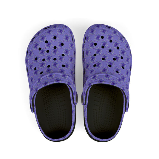 Kids Purple Tie-Dye EVA Foam Clogs — Lightweight Waterproof Garden & Play Shoes
