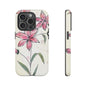 Floral Phone Case with Elegant Pink Lilies, Cute Floral Accessories, Phone Protection, Gift for Her, Stylish Cell Phone Cover