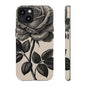 Black Rose Phone Case, Tough Cases with Floral Design, Elegant Tech Accessory, Gift for Flower Lovers, Stylish Protection