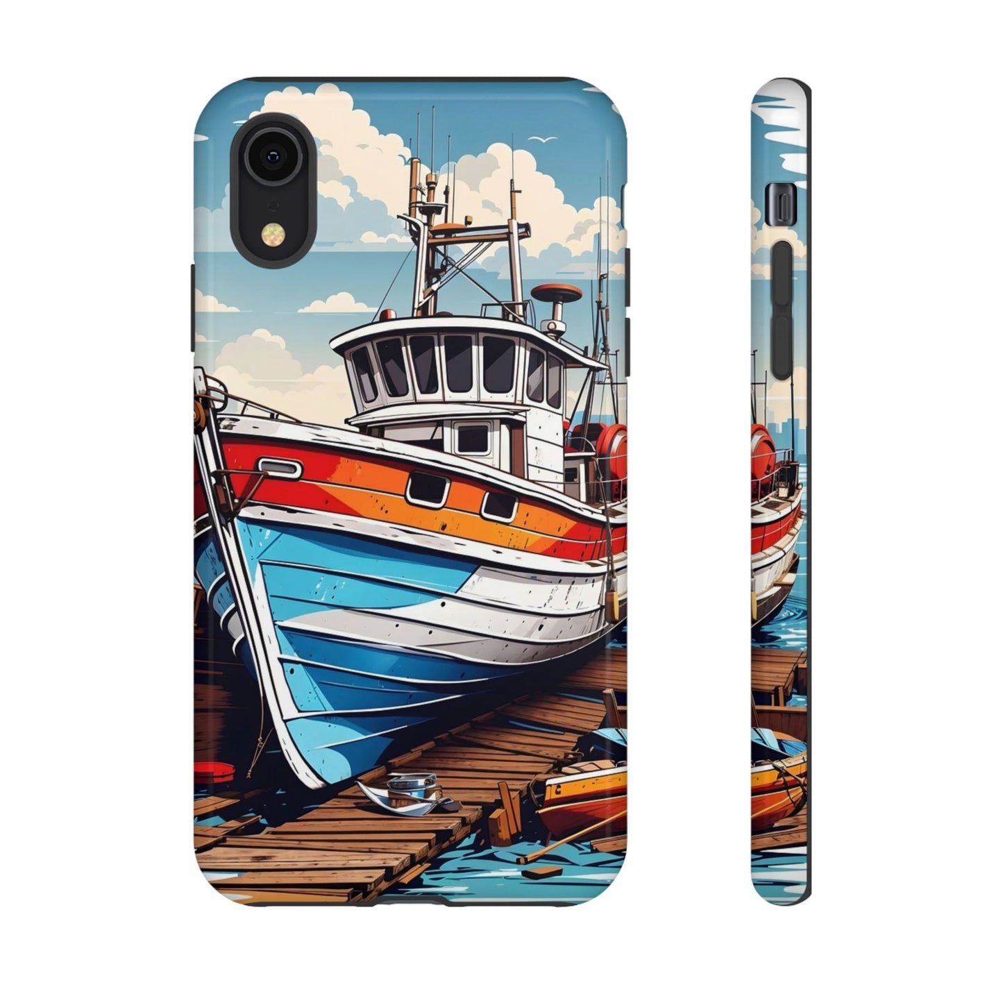 Colorful Fishing Boat Phone Case | Nautical Gift, Marine Design, Coastal Aesthetic, Summer Vibes, Sea Lover's Accessory