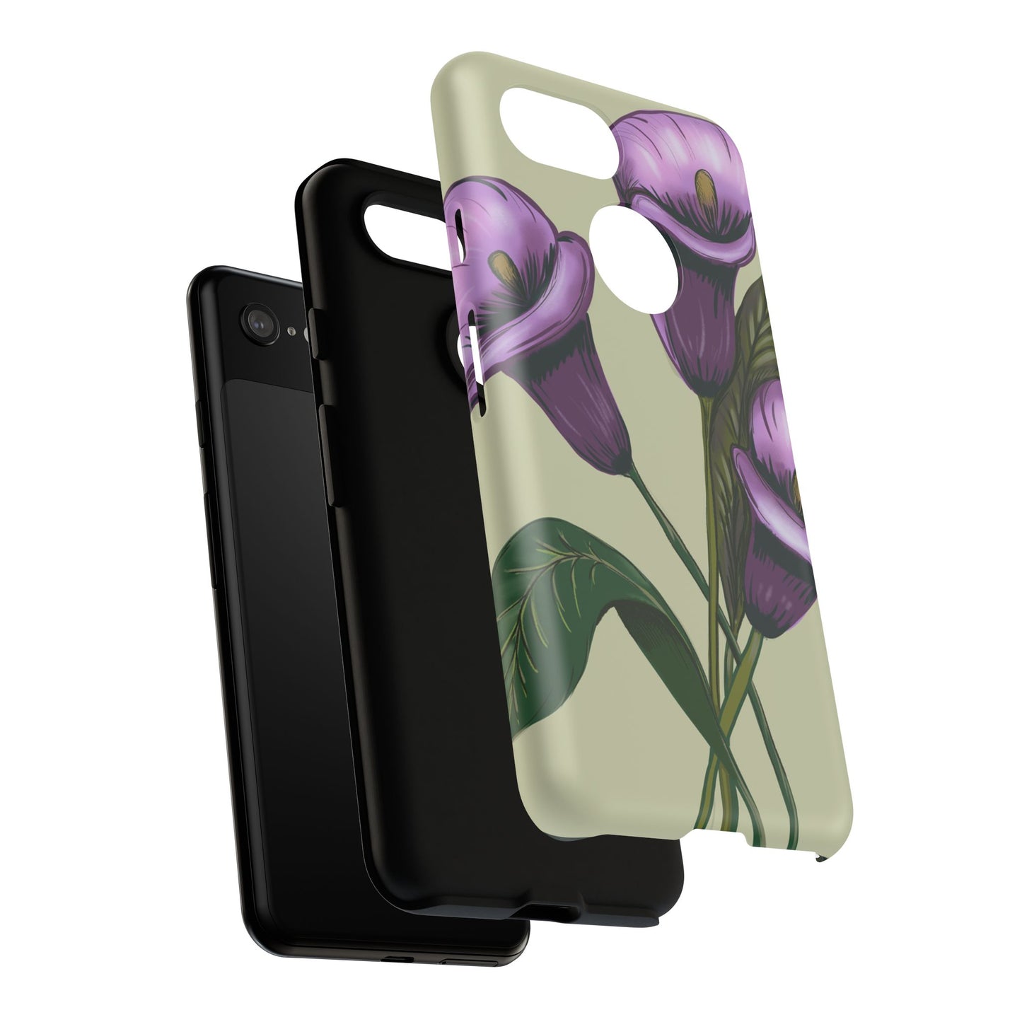Floral Phone Case - Tough Cases, Purple Flower Design, Cell Phone Accessories, Gift for Her, Nature Lover Essentials
