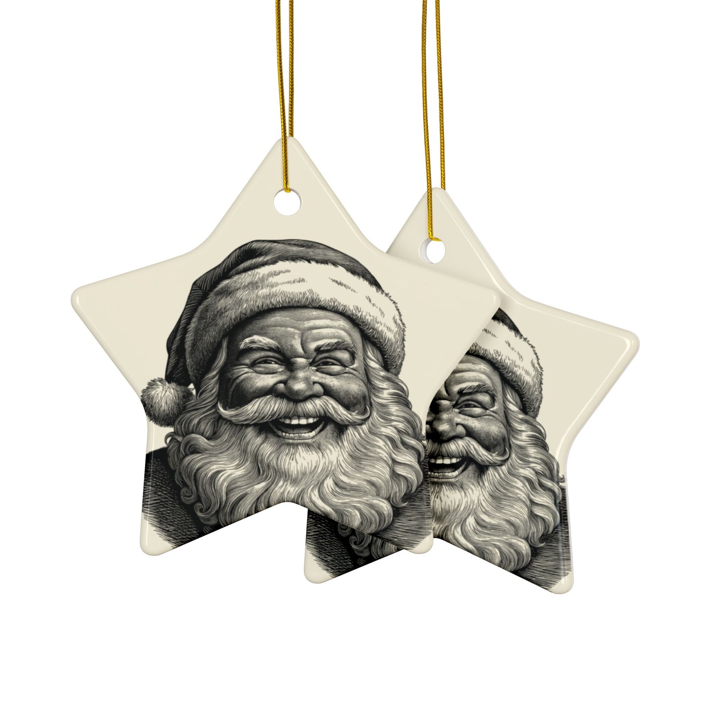 Festive Ceramic Ornaments, 2-Sided Print for Christmas Decor, Personalized Holiday Gifts, Winter Decorations, Santa Claus Ornaments