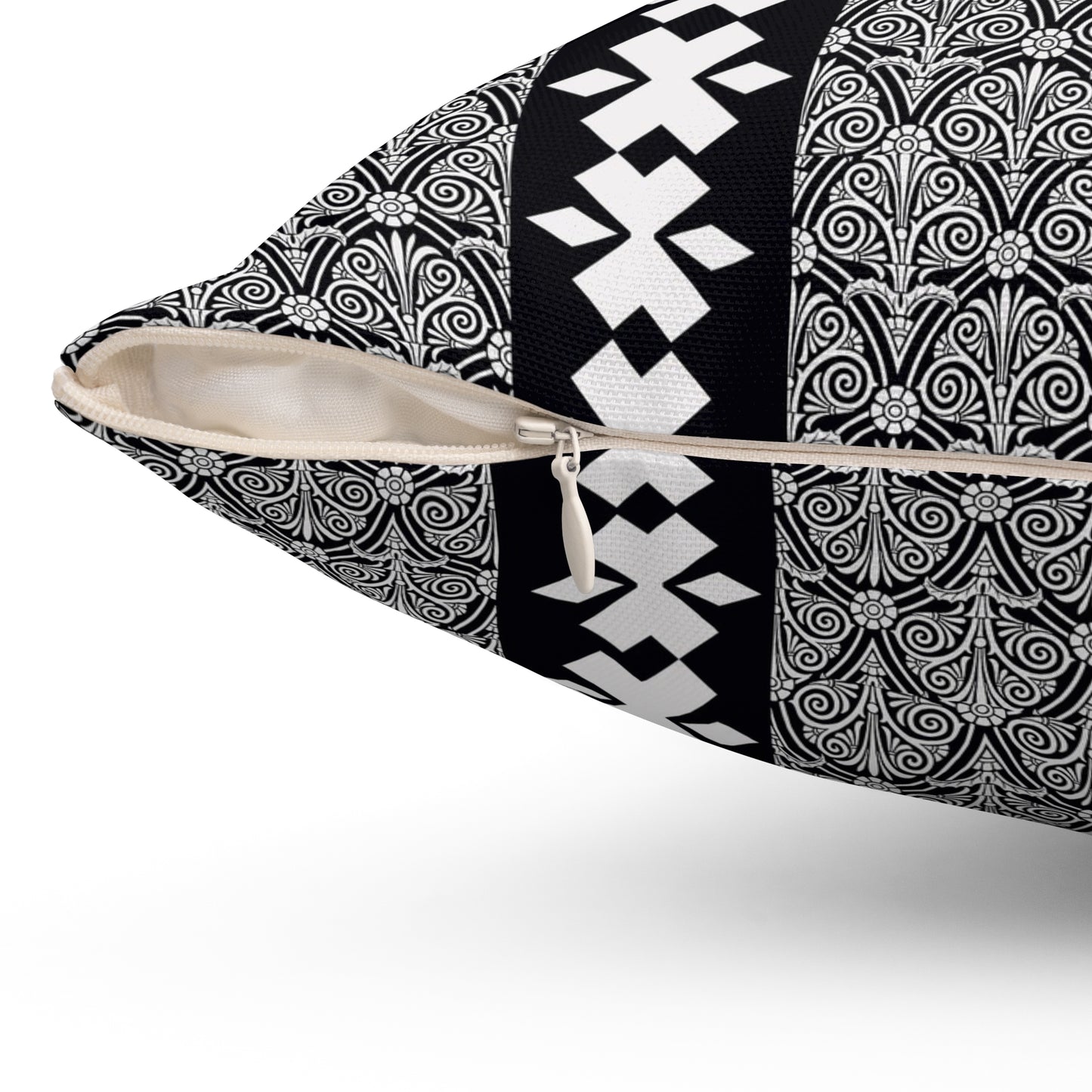 Bohemian Boho Square Pillow with Geometric Print, Cushion for Home Decor, Living Room Accent, Stylish Throw Pillow, Gift for Her