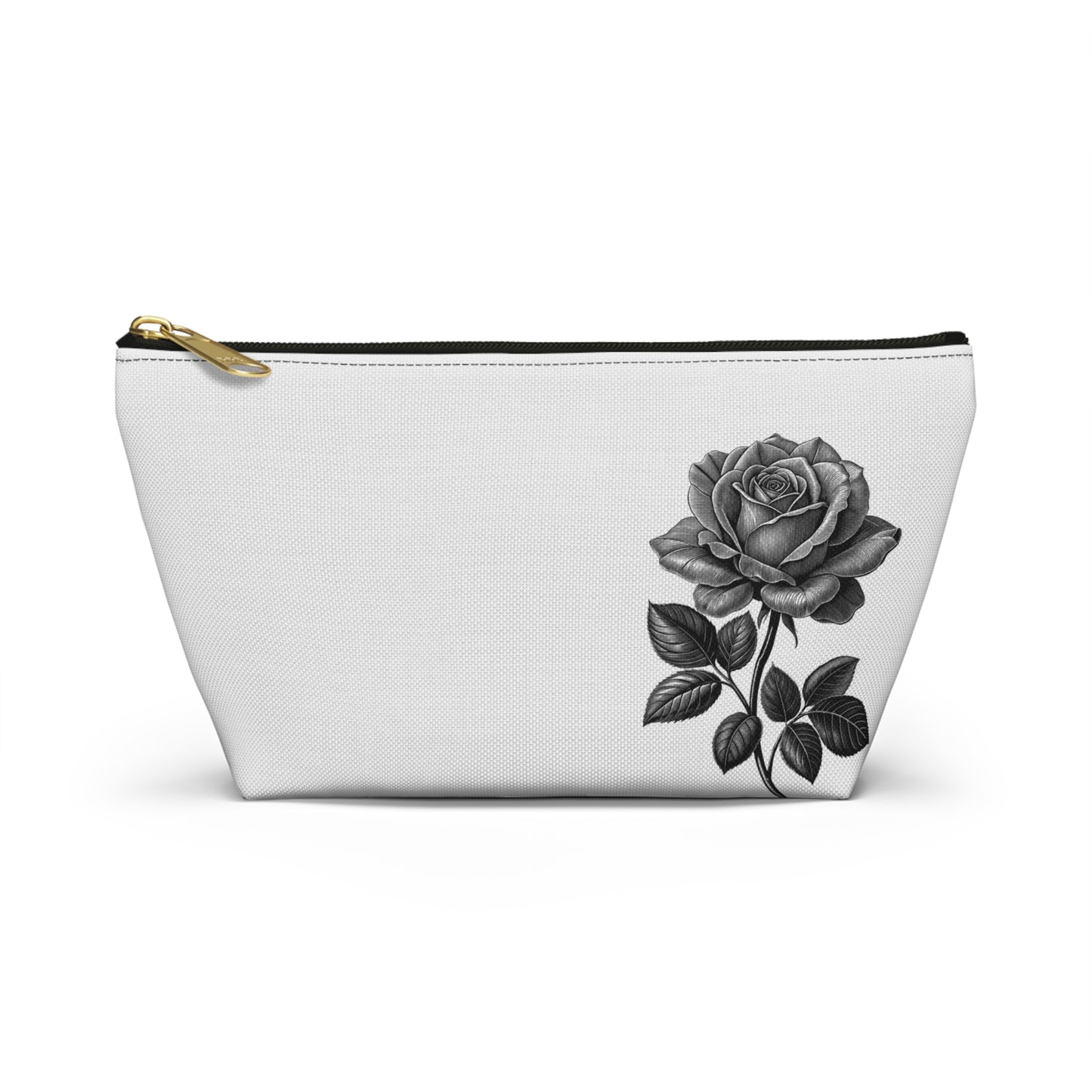 Black Rose Accessory Pouch | Makeup Bag | Travel Organizer | Gift for Her | Floral Design | Elegant Storage