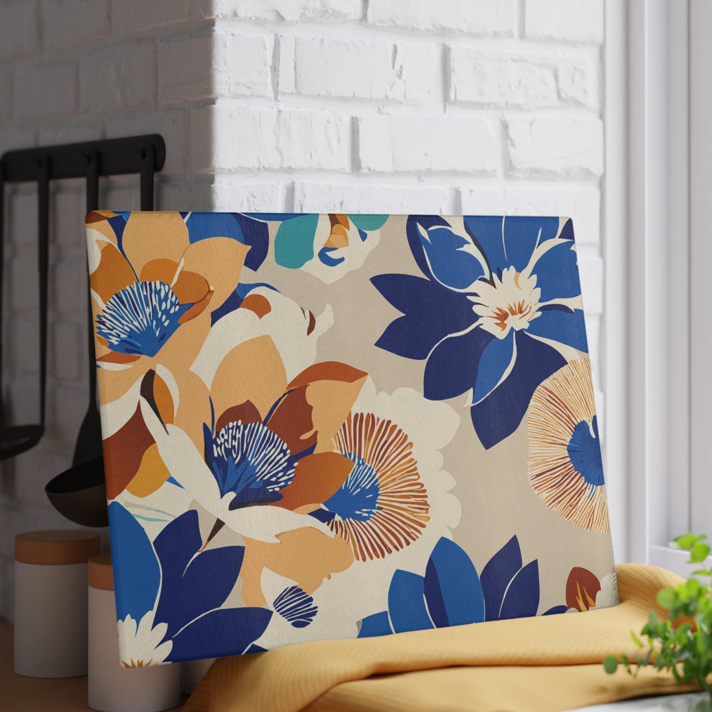 Vibrant Floral Glass Cutting Board, Kitchen Decor, Gift for Home Cooks, Wedding Present, Cooking Essentials, Unique Housewarming Gift