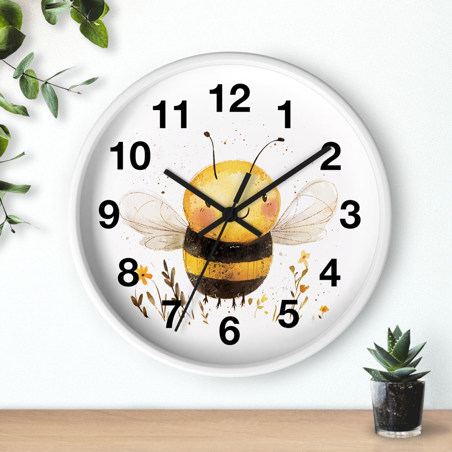 Bee-Themed Wall Clock, Cute Bee Decor for Home, Perfect Gift for Bee Lovers, Nature-Inspired Wall Art, Kids Room Decor