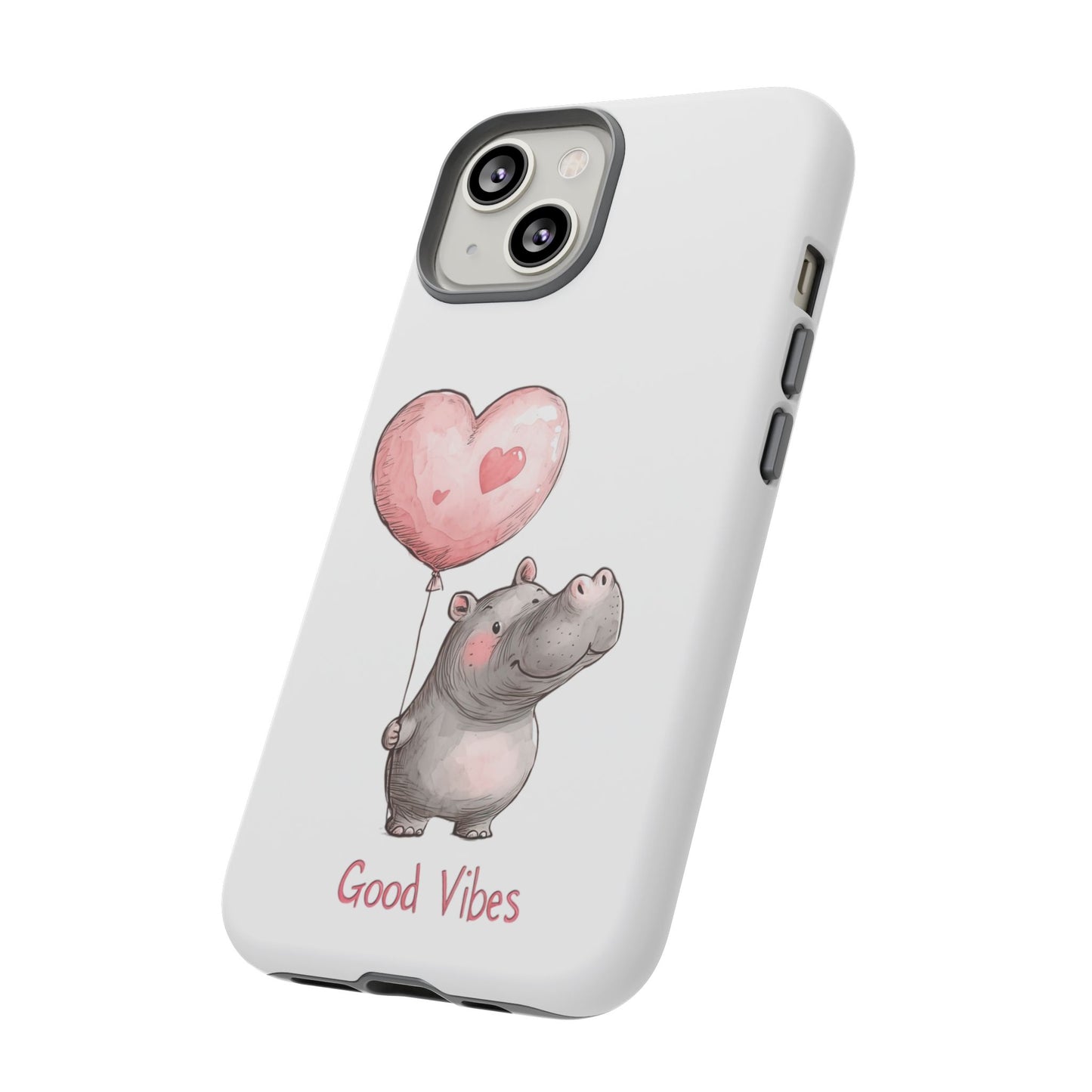 Cute Hippo Phone Case - Good Vibes Design, Animal Lover Gift, Fun Accessory, Birthday Present, Phone Accessories