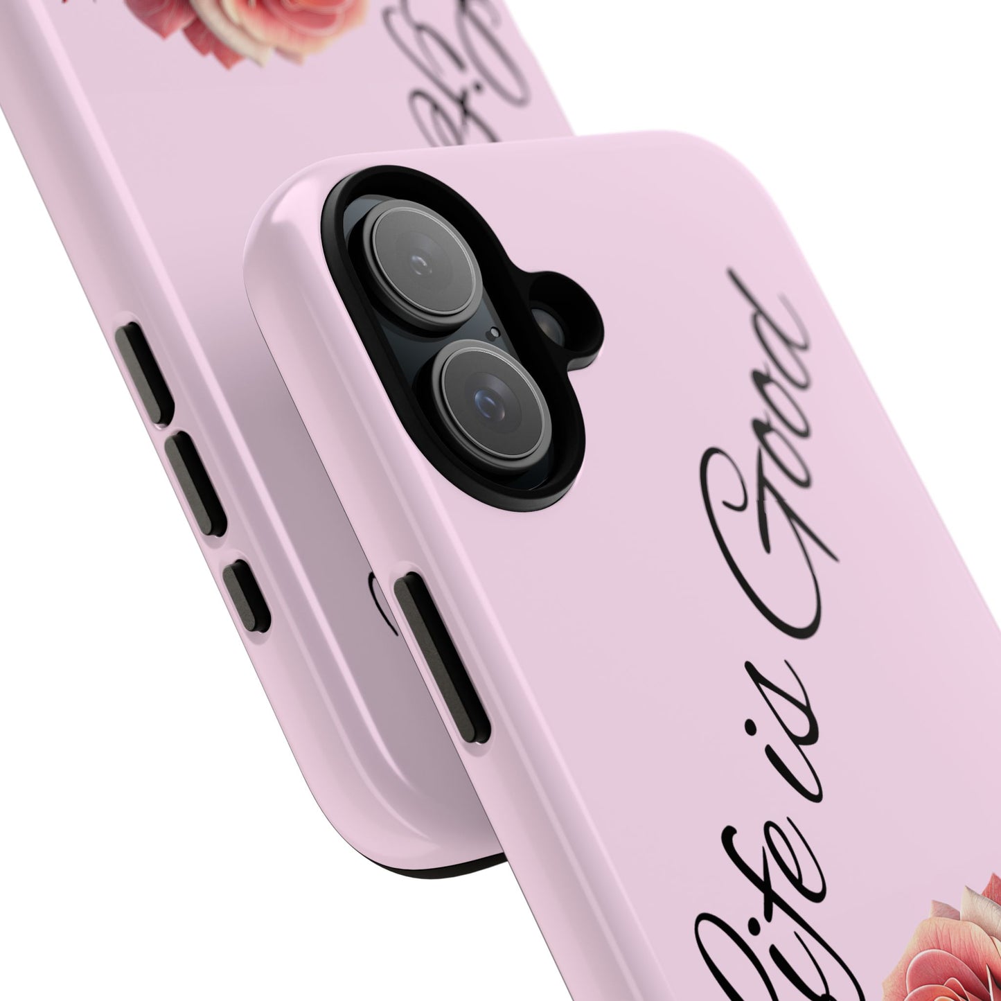 Roses & Positivity Phone Case - Floral Design, Life is Good, Tough Cases for Everyday Wear, Gift for Friends, Mother's Day, Spring [...]
