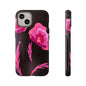 Floral iPhone Case | Tough Cases with Pink Poppy Design, Elegant Flower Phone Cover, Gift for Her, Spring Accessories, Chic Tech