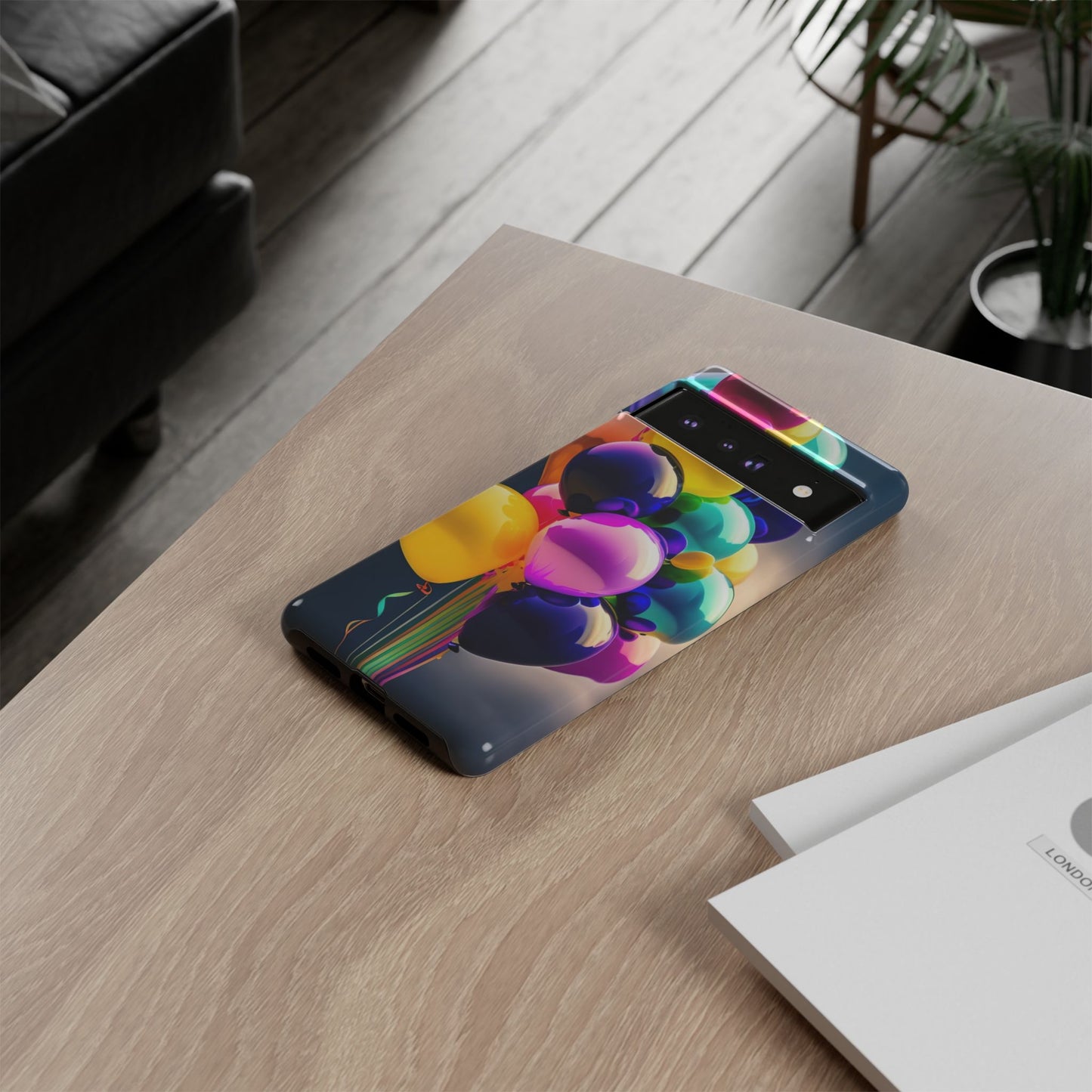 Colorful Balloon Tough Phone Case — Vibrant Party Balloons Protective Cover