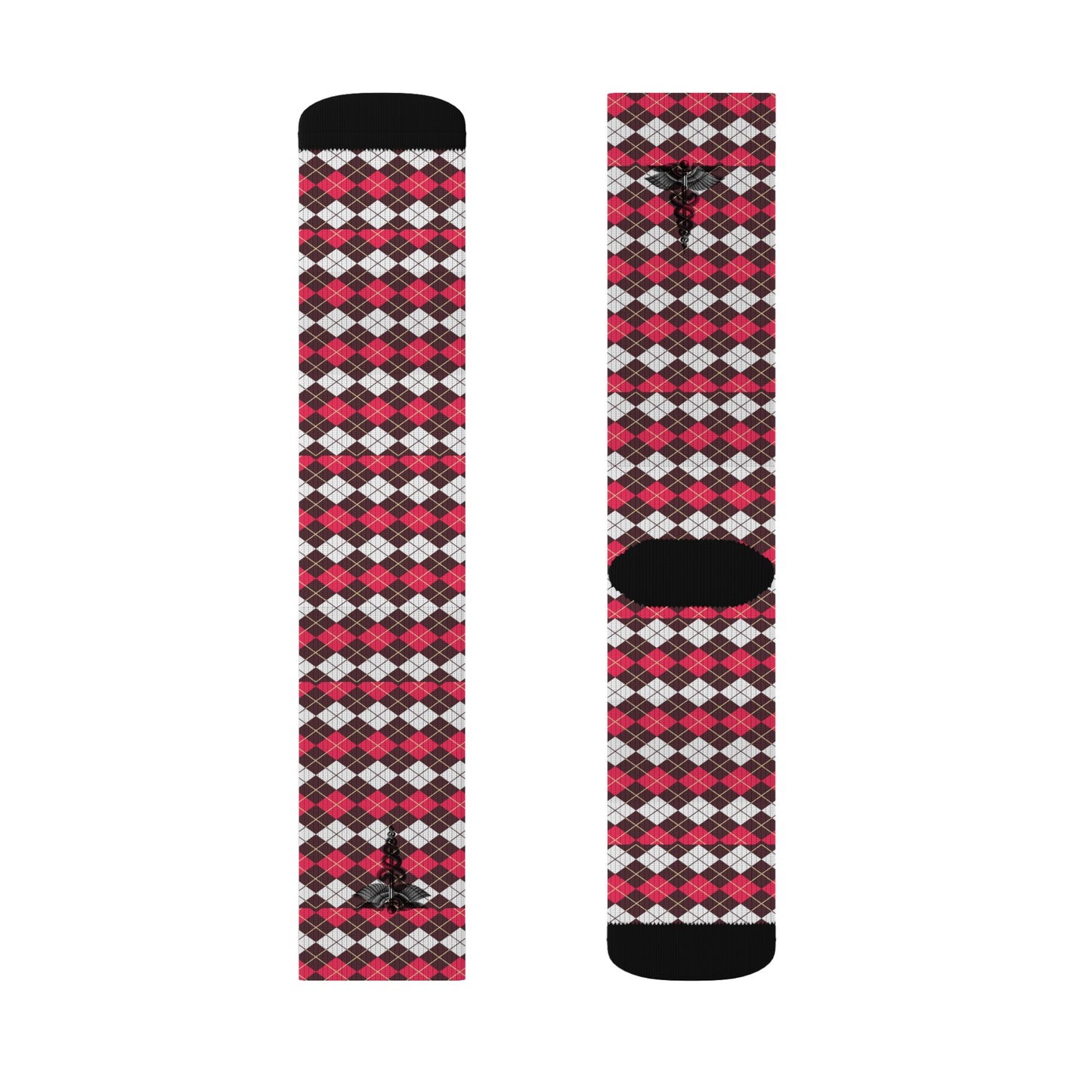 Plaid Pattern Socks - Cozy Gift, Casual Wear, Winter Fashion, Holiday Gifts, Sublimation Socks