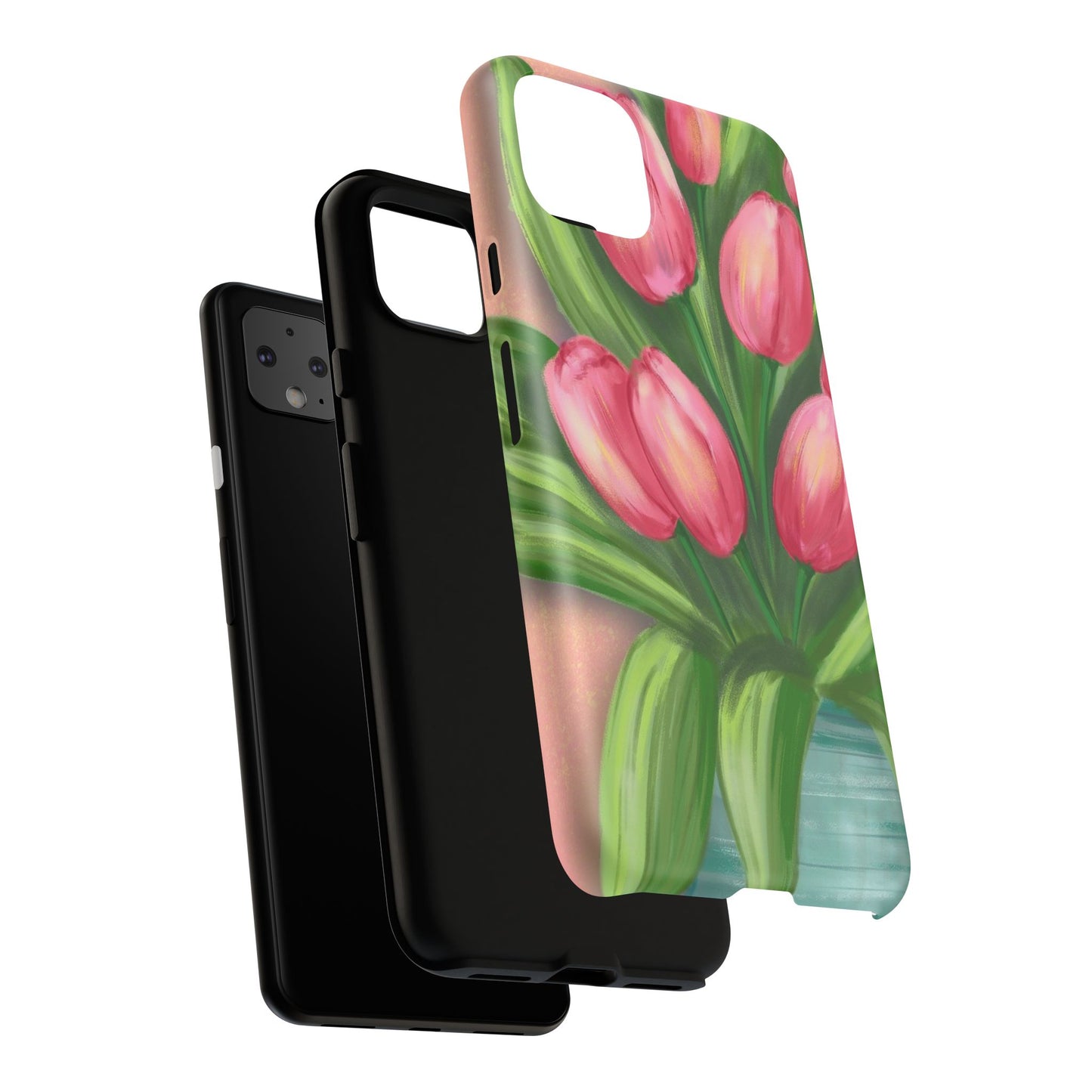 Floral Phone Case with Vibrant Tulips - Tough Cases for Garden Lovers, Spring Gifts, Nature Enthusiasts, Unique Gadget Accessories, [...]