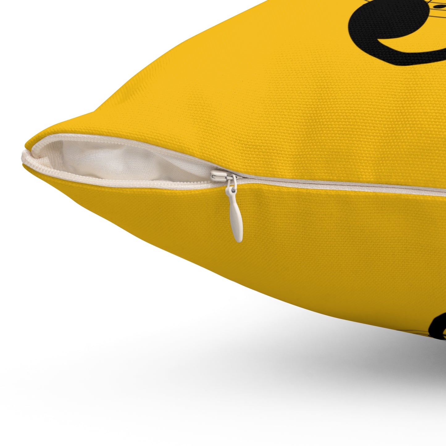 Musical Notes Square Pillow  - Yellow