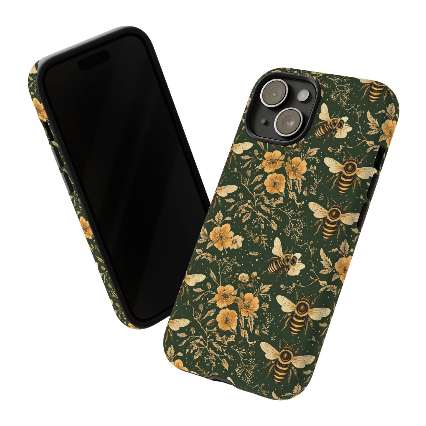 Nature-Inspired Phone Case, Tough Cases for Nature Lovers, Floral Bee Design, Eco-Friendly Gift, Summer Vibes, Trendy Phone Accessory,