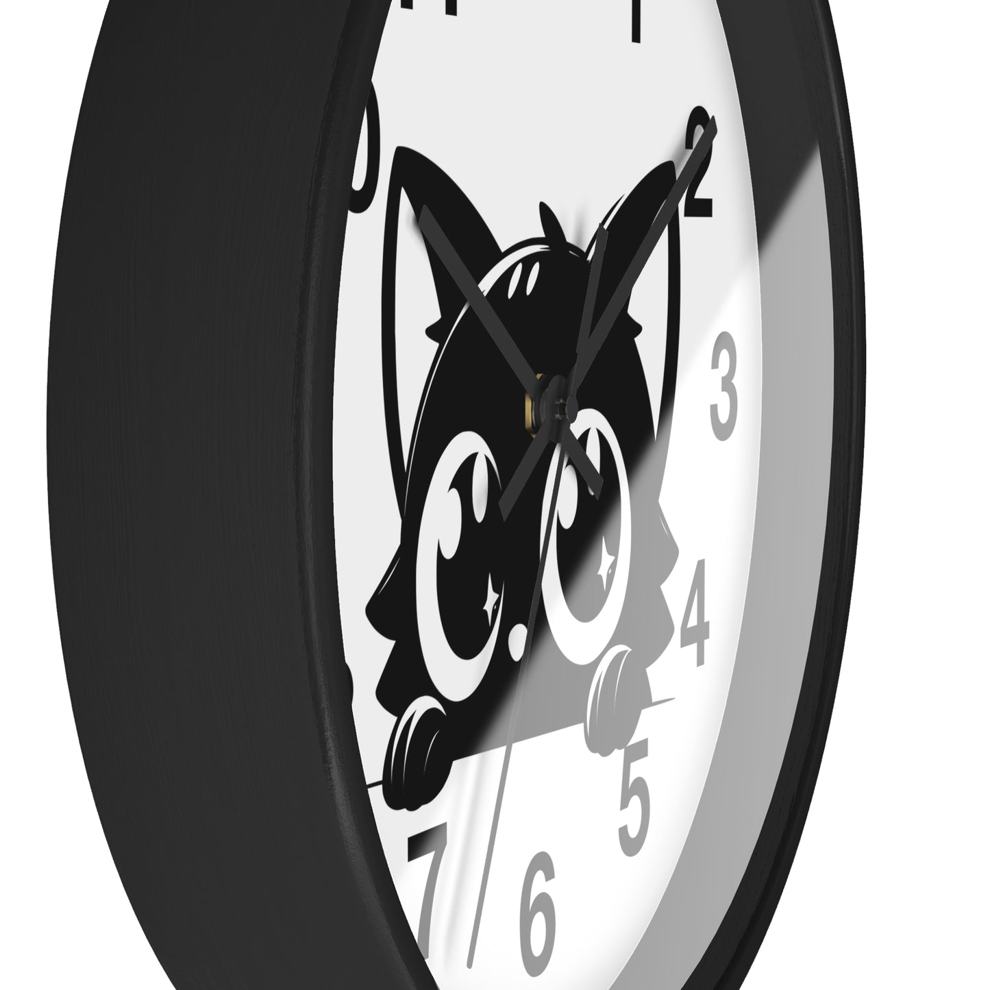 Cute Cat Wall Clock, Adorable Timepiece for Cat Lovers, Black Cat Decor for Home, Kawaii Wall Art, Gift for Cat Enthusiasts