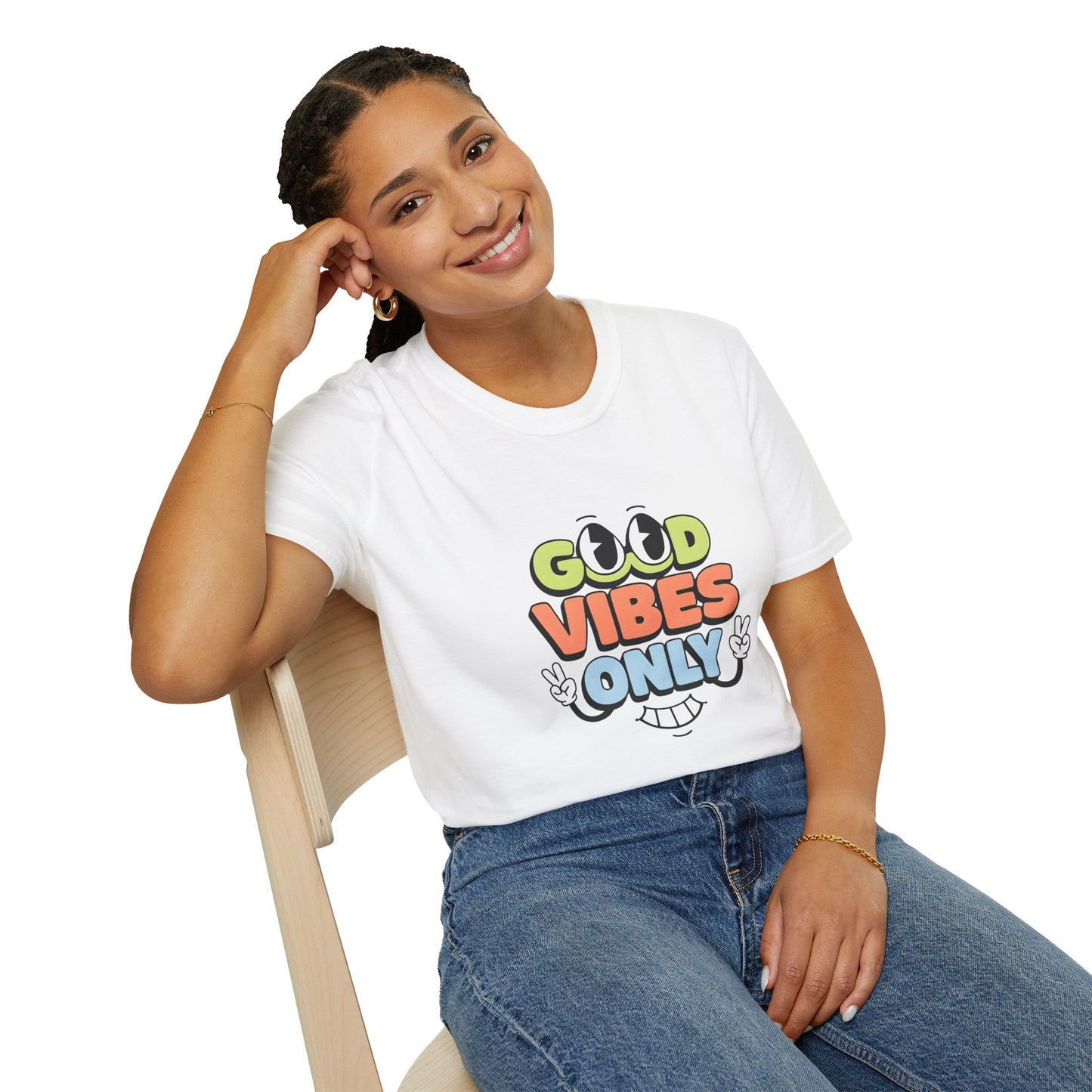 Good Vibes Only T-Shirt — Retro Smiley Graphic Tee