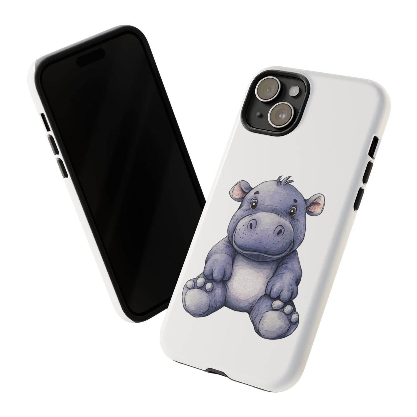 Cute Hippo Phone Case, Unique Tough Cases, Animal Lover Gift, Cute Animal Design, Baby Animal Phone Accessory