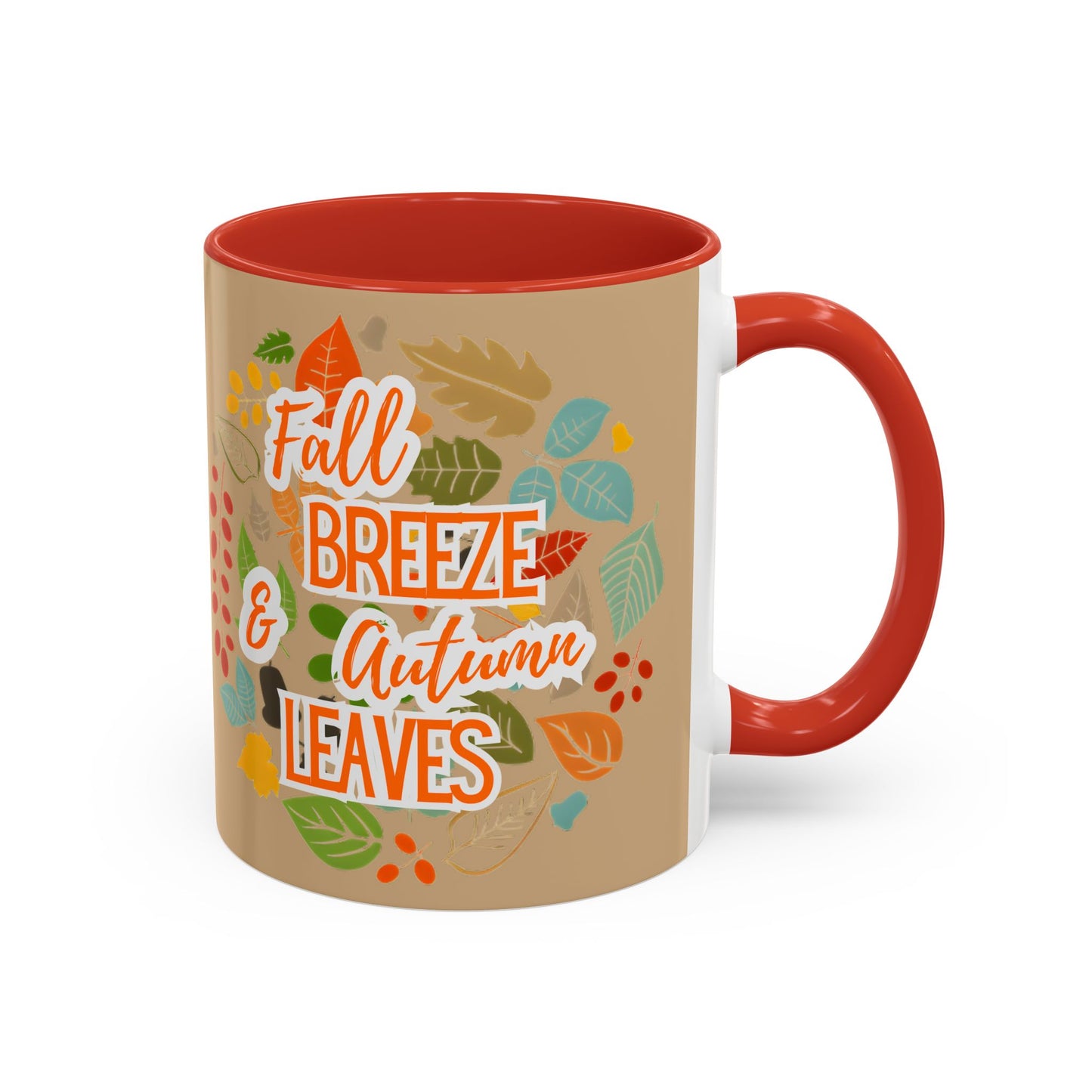 Fall Breeze & Leaves Coffee Mug, Autumn Mug, Seasonal Drinkware, Cozy Kitchen Decor, Perfect Gift for Fall Lovers