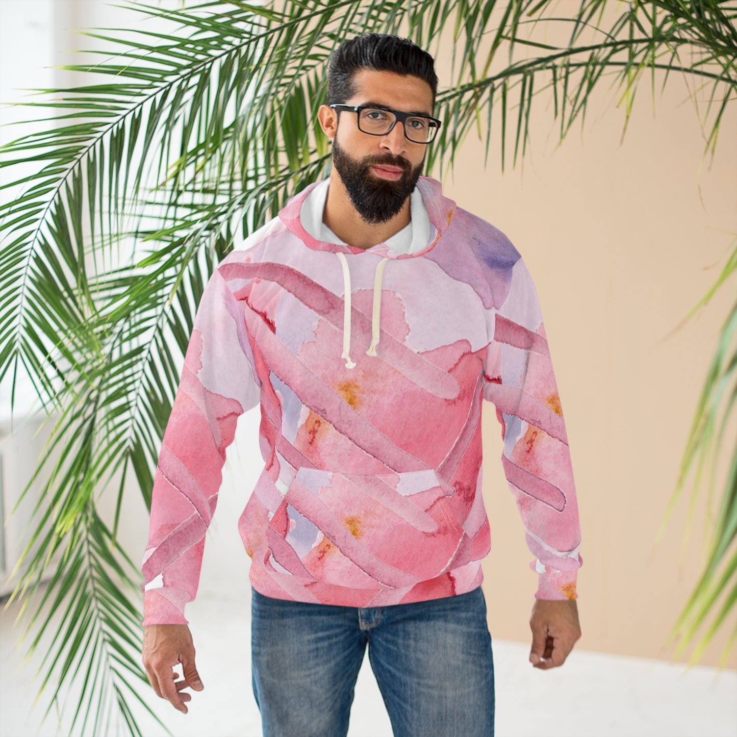 Watercolor Floral Unisex Pullover Hoodie, Cozy Sweatshirt, Spring Fashion, Gift for Her, Trendy Lounge Wear, Art-Inspired Apparel