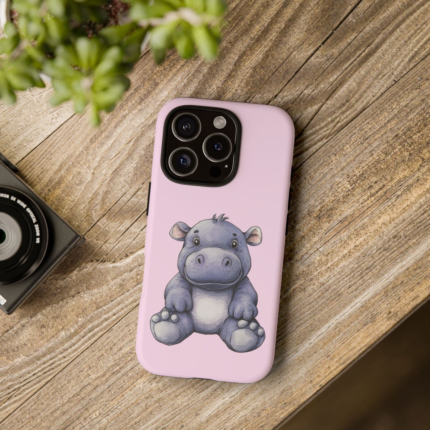 Cute Hippo Phone Case - Tough Cases, Animal Phone Cover, Kawaii Accessories, Gifts for Kids, Unique Tech Gear