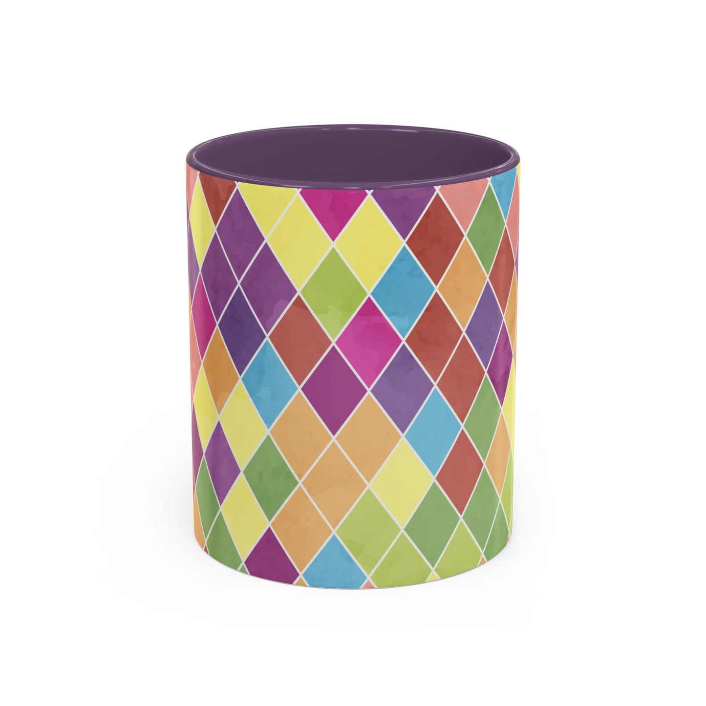 Colorful Diamond Pattern Coffee Mug, Coffee Lover Gift, Bright Kitchen Decor, Artistic Mug, Vibrant Drinkware