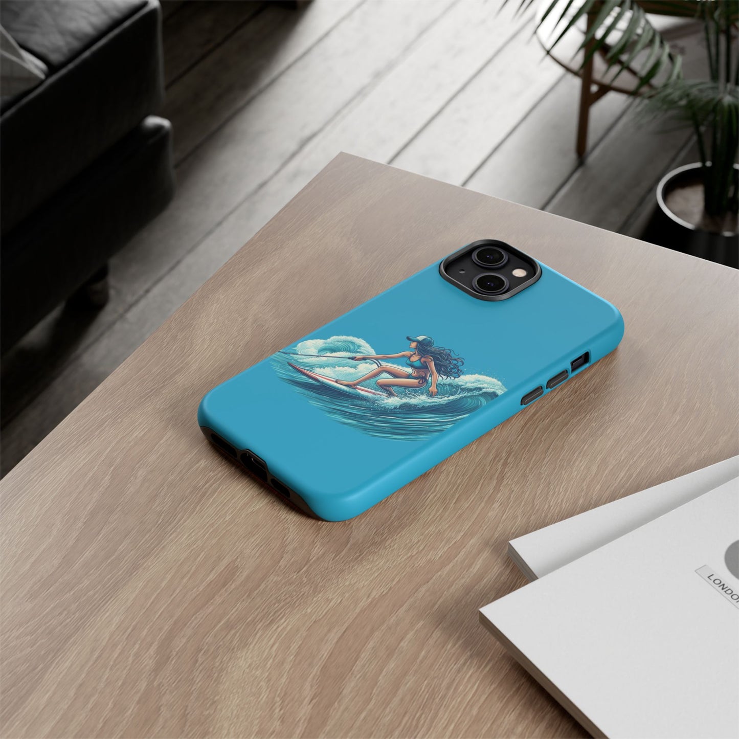 Surfing Phone Case, Coastal Vibes Phone Cover, Tough Cases for Beach Lovers, Ocean Art Phone Accessories, Summer Gift Idea