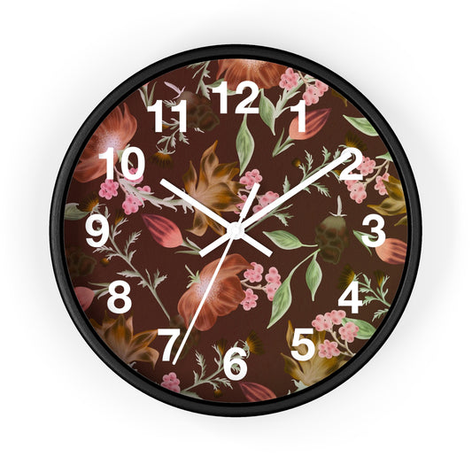 Floral Skull Wall Clock, Vintage Decor, Home Office Wall Art, Unique Timepiece, Gothic Gift for Her