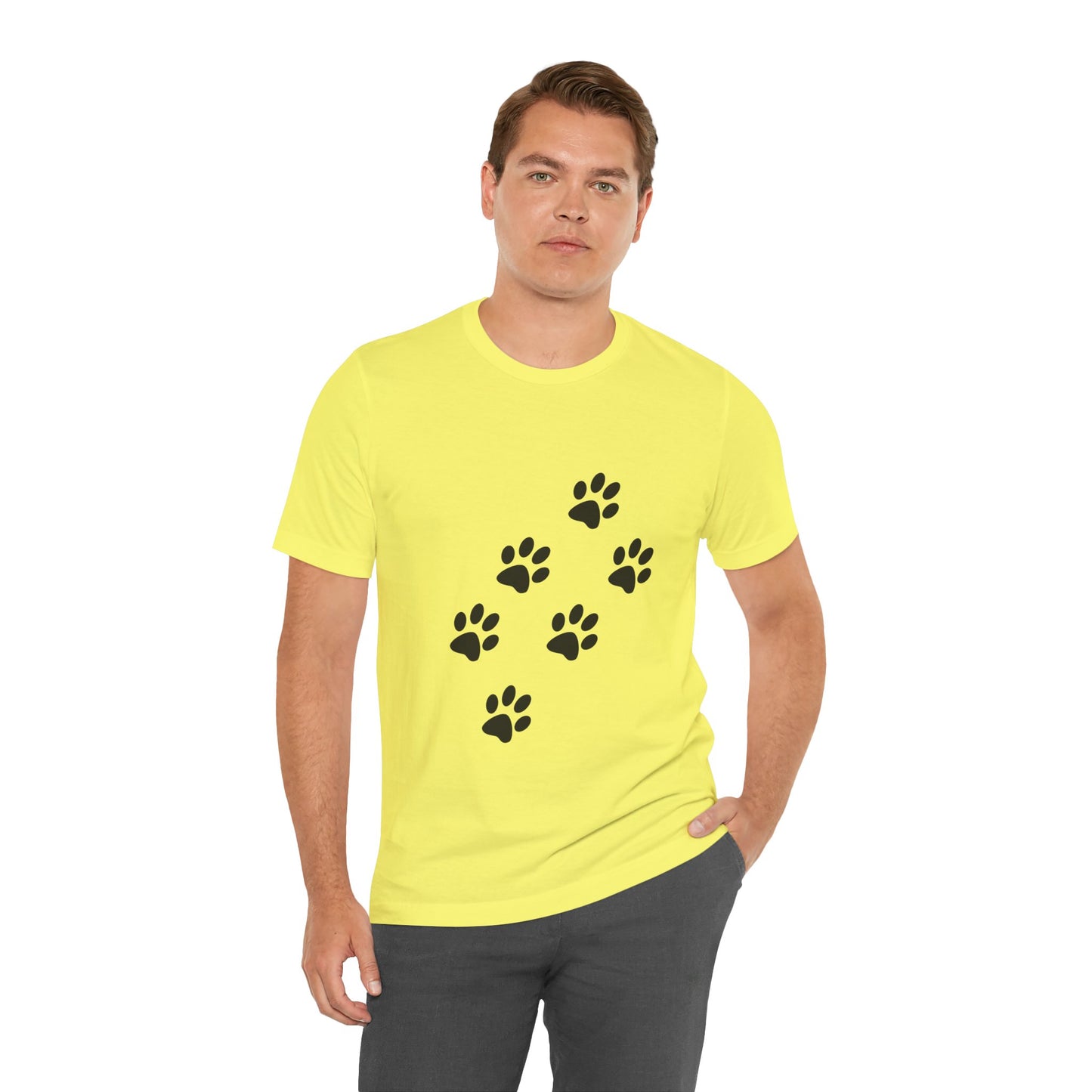 Paw Print Short Sleeve Tee | Unisex Animal Lover Shirt, Pet Owner Gift, Casual Wear, Gifts for Dog Lovers, Comfortable T-Shirt