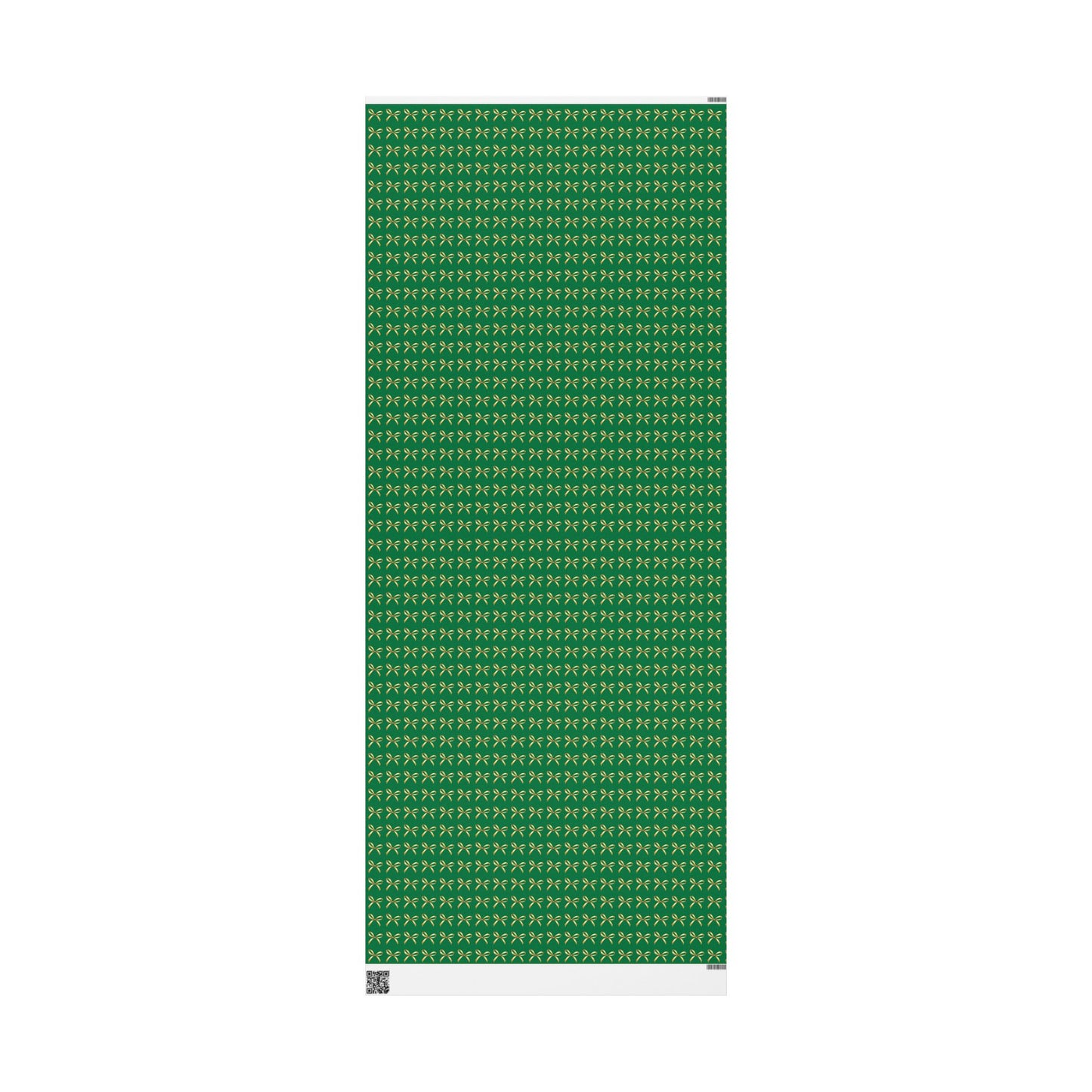 Green Wrapping Paper Roll — Gold Bow Pattern