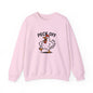 Crewneck Sweatshirt — 'Peck Off' Funny Angry Chicken Graphic