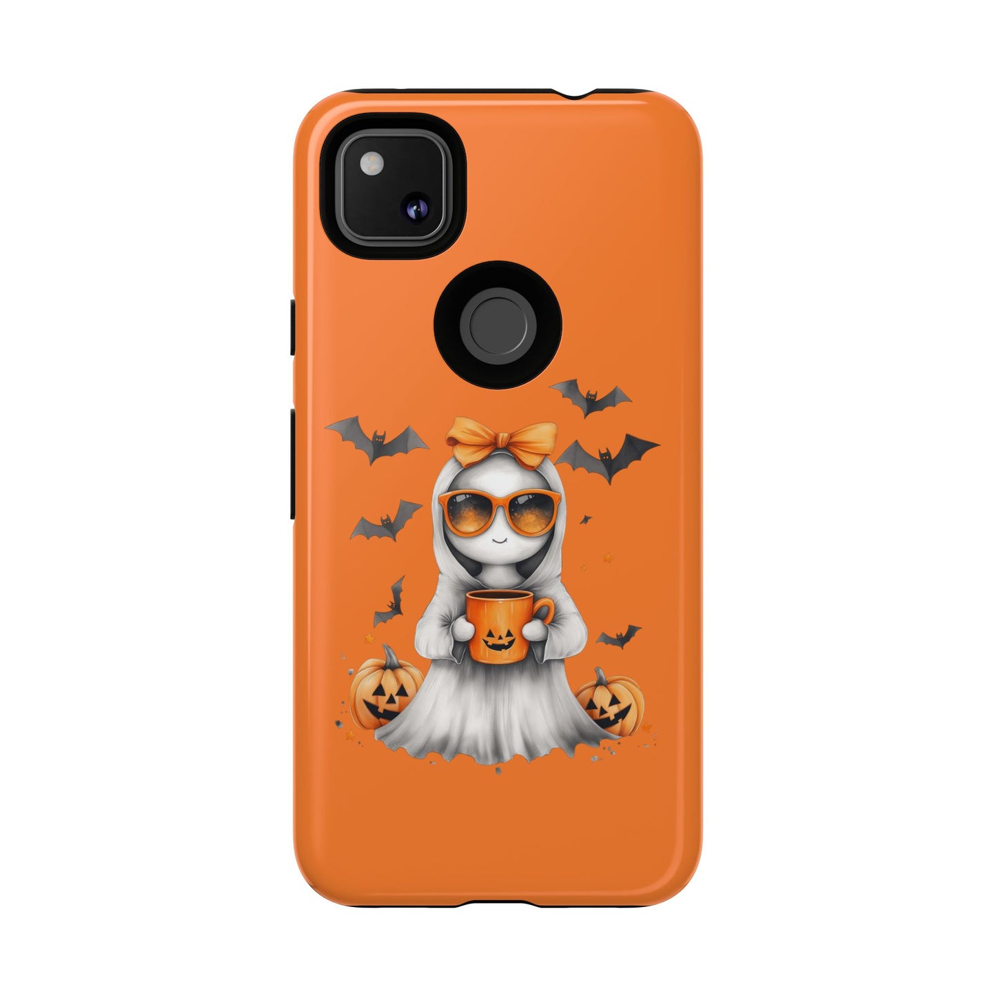 Halloween Ghost Phone Case, Cute Cat Ghost Case, Autumn Phone Cover, Spooky Season Gift, Trick or Treat Case