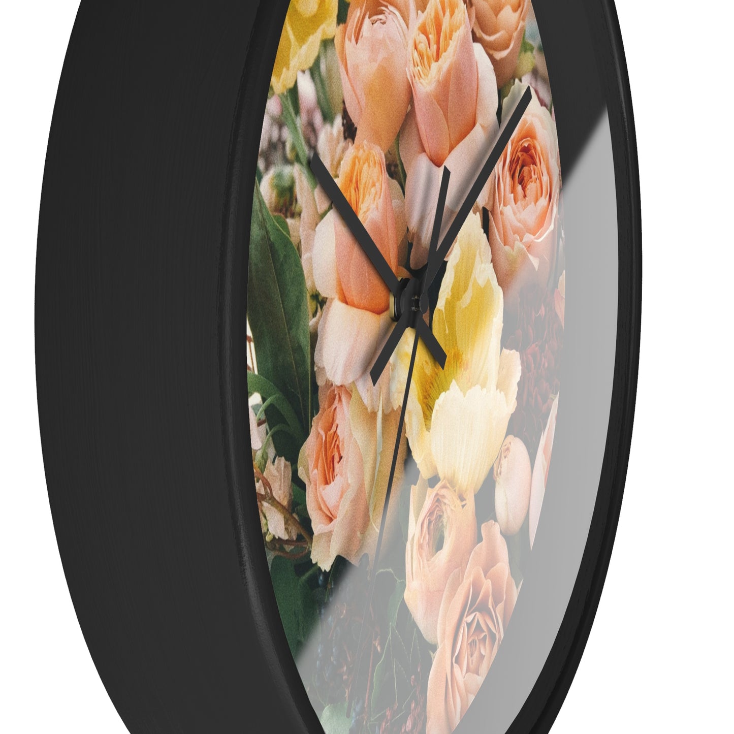 Floral Wall Clock - Elegant Home Decor, Flower Decor, Gift for Flower Lovers