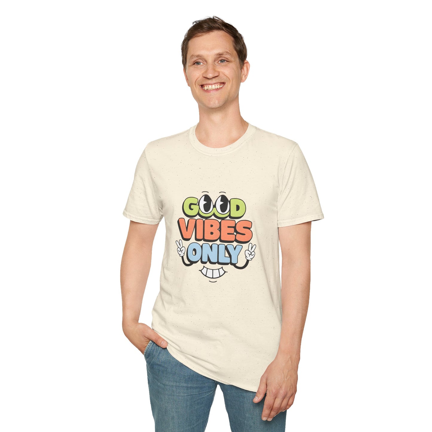 Good Vibes Only T-Shirt — Retro Smiley Graphic Tee