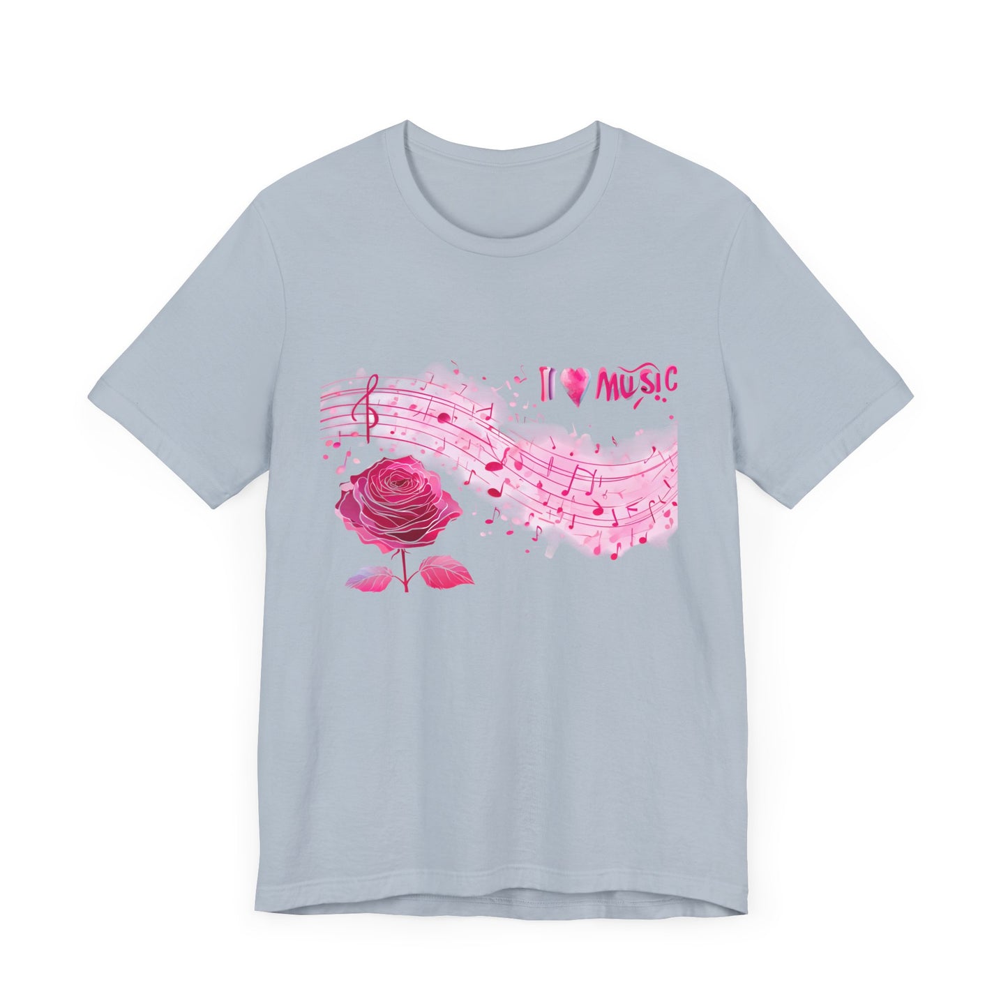 I Love Music Tee, Music Lover Shirt, Floral Music Notes Top