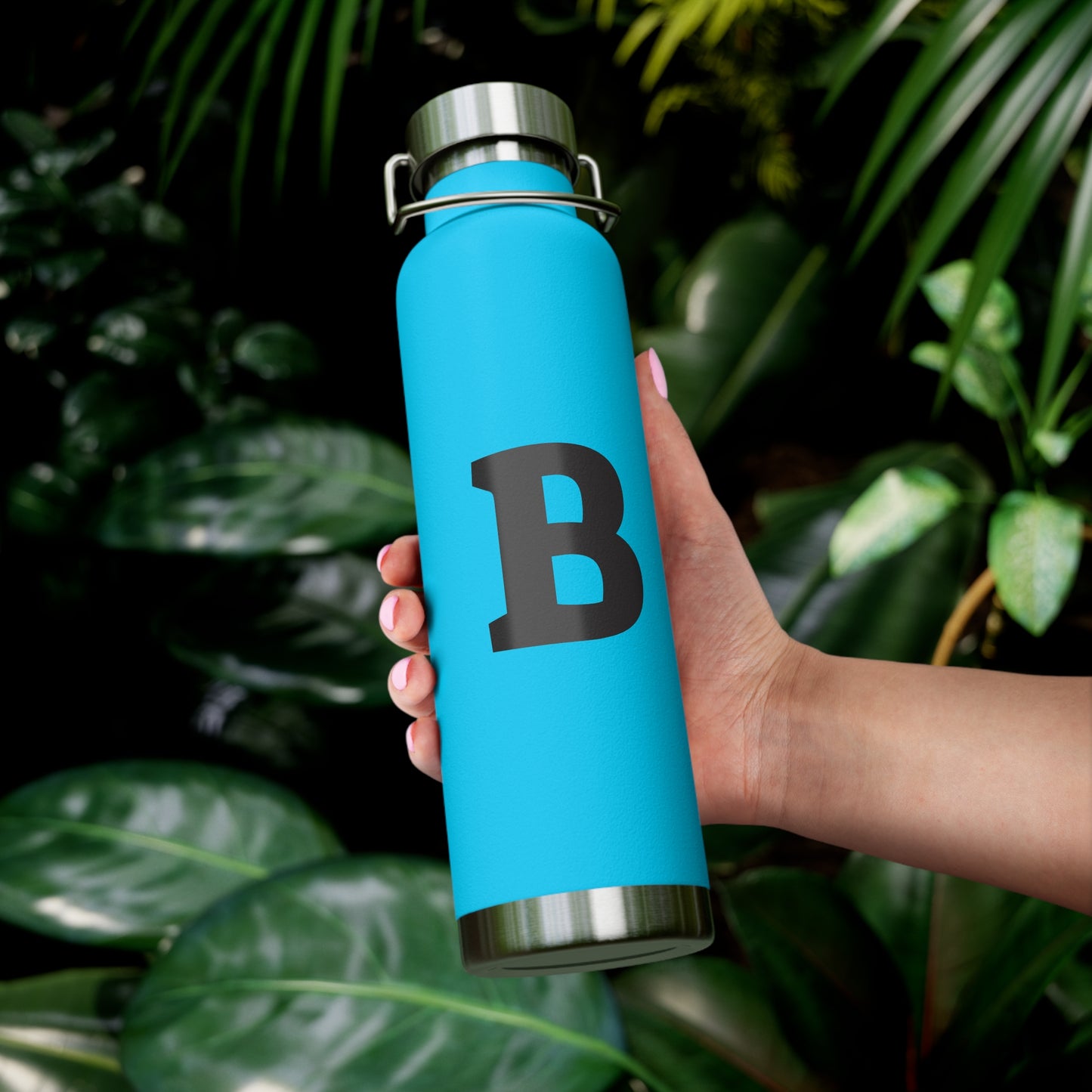 Personalized Copper Insulated Water Bottle, 22oz - "B" Custom Monogram, Travel Mug, Fitness Bottle, Hydration Gift, Eco-Friendly
