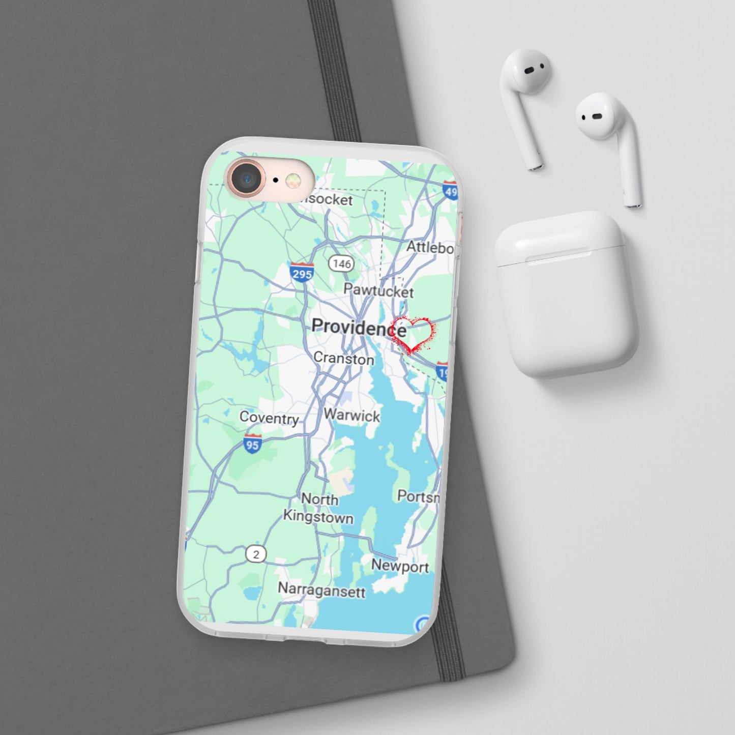 Providence Heart Map Phone Case - Custom Flexible Smartphone Protector, Gift for Her, Map Lover's Accessory, Personalized Case, Travel [...]