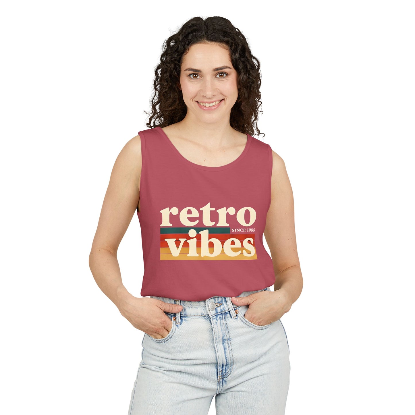 Retro Vibes Tank Top - Unisex Summer Apparel, Casual Wear, Beach Attire, Vintage Style, Gift for Friends