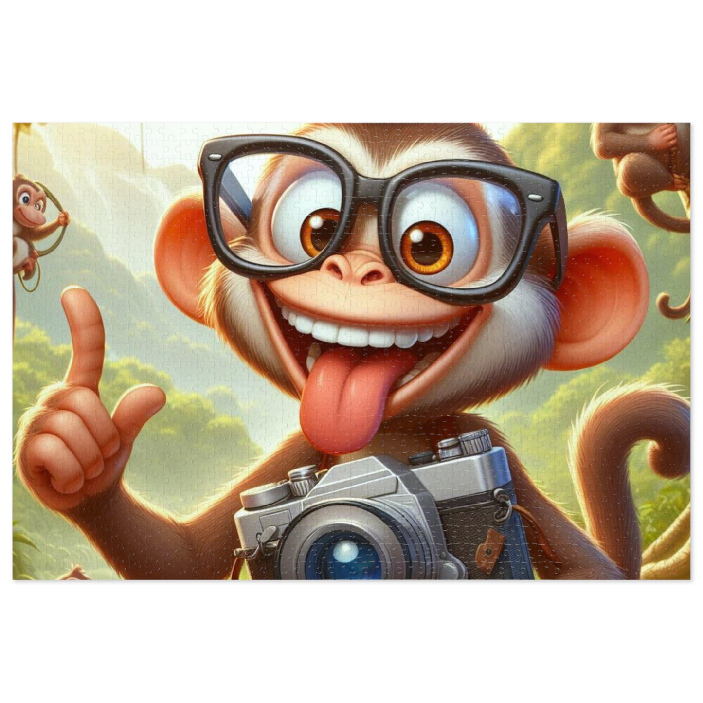 Fun Monkey Jigsaw Puzzle with Tin, Kids Puzzle, Family Game Night, Educational Activity, Gifts for Kids, Animal Themed Puzzle