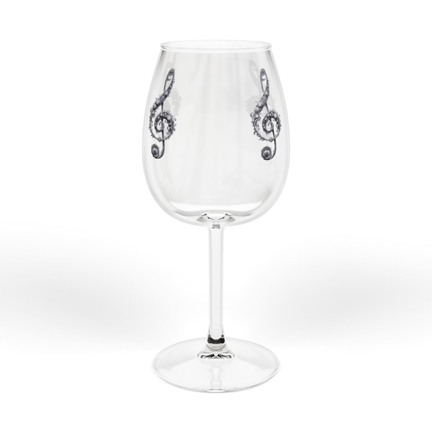 Musical Treble Clef 12oz Wine Glass — Musician Gift & Concert Party Glass