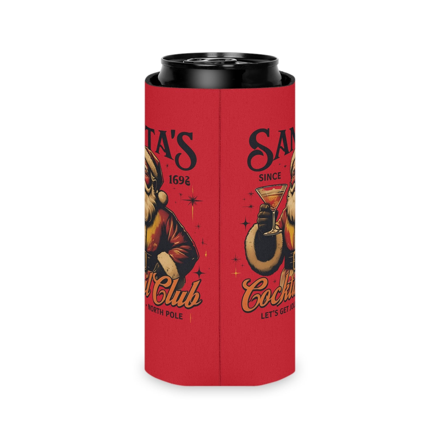 Festive Santa Can Cooler, Holiday Drink Insulator, Christmas Party Vibe, Perfect for Gifts and Gatherings, Drinkware for Celebrations