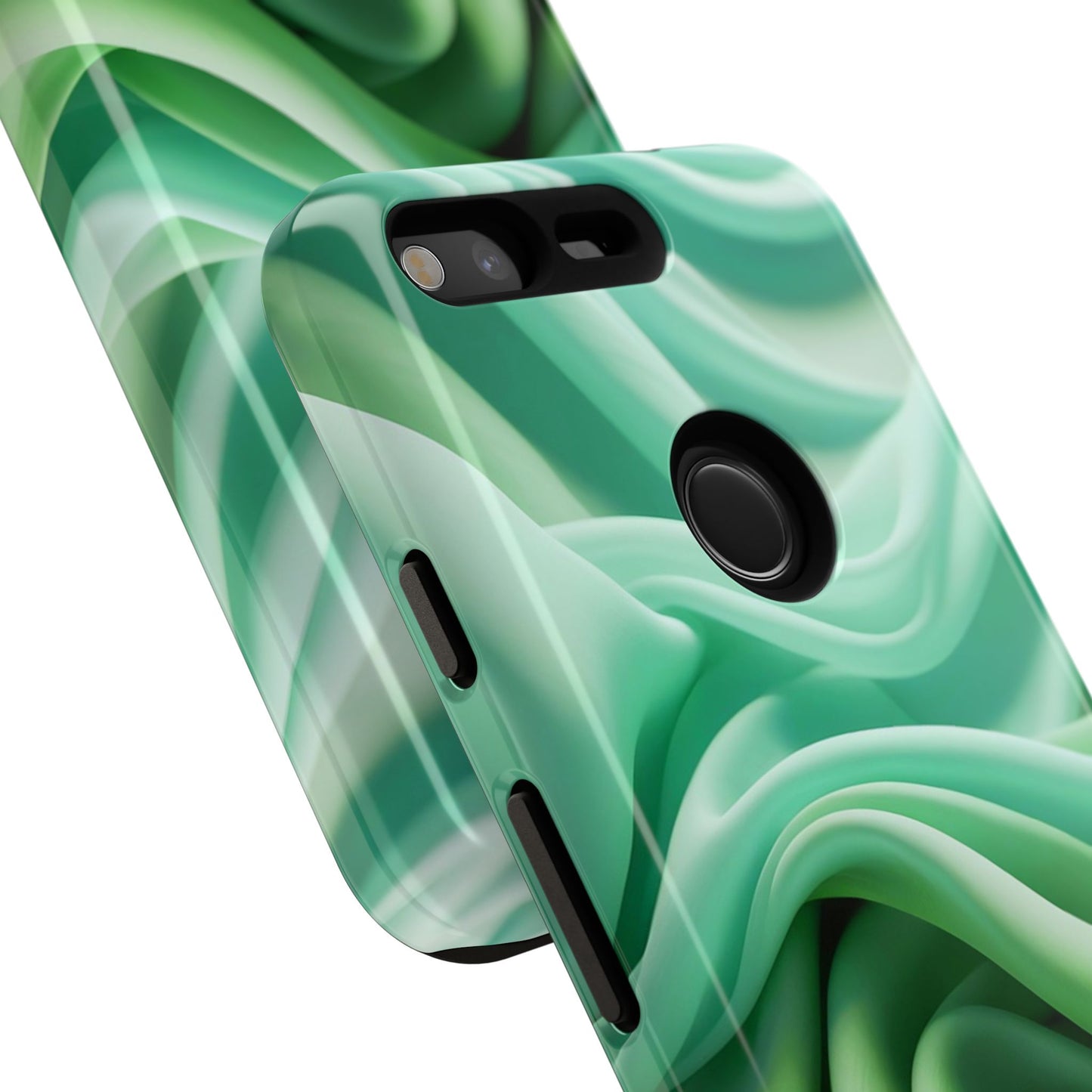 Stylish Phone Case, Tough Case, Green Abstract Design, Cell Phone Cover, Unique Gift, Trendy Accessory