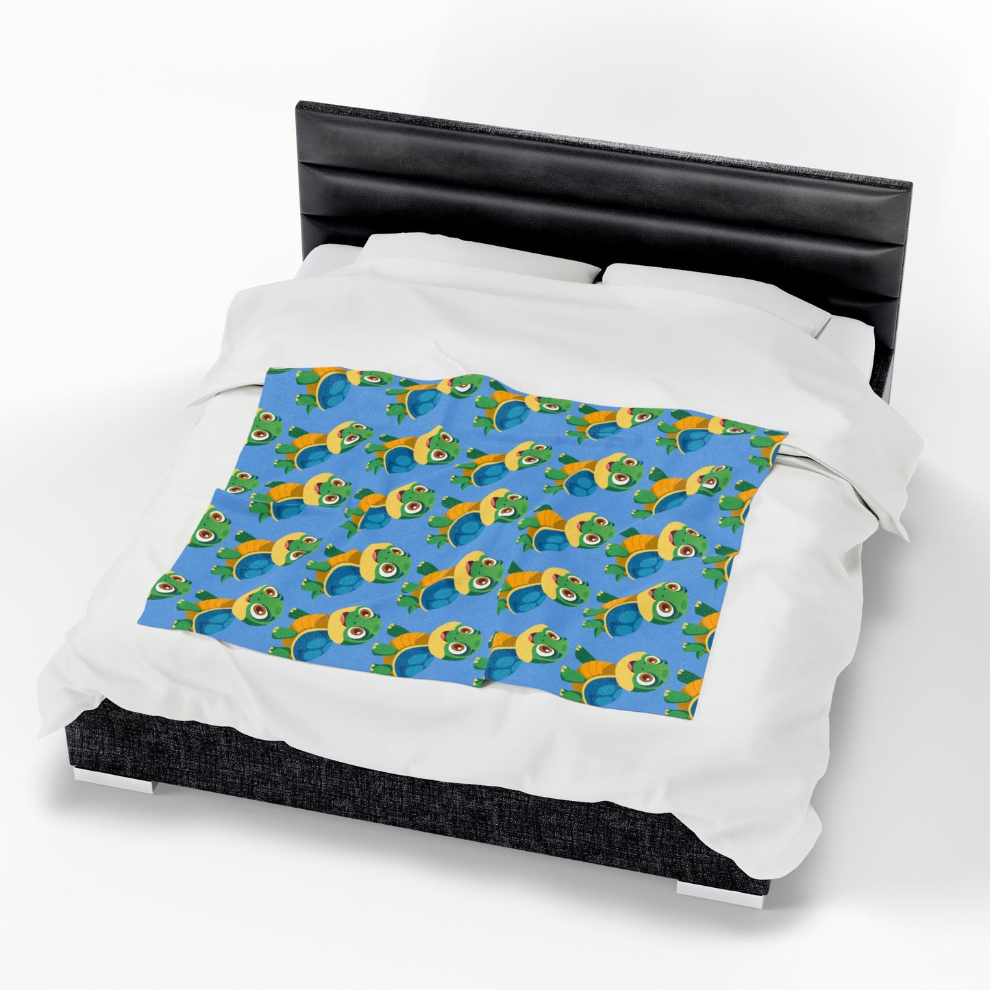 Cute Turtle Velveteen Plush Blanket, Cozy Kid's Blanket, Nursery Decor, Baby