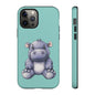 Cute Hippo Phone Case, Tough Phone Cover, Fun Animal Case, Gift for Kids, Cute Decor, Birthday Present