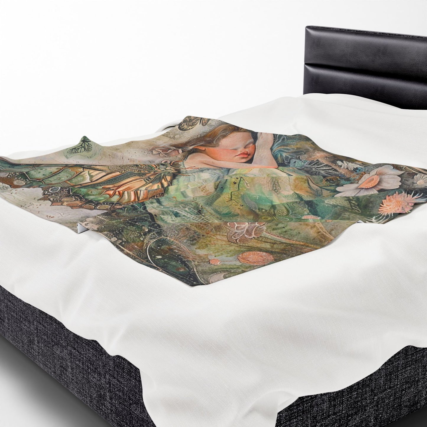 Fairy Dream Velveteen Plush Blanket — Sleeping Fairy Art Throw for Kids & Nursery