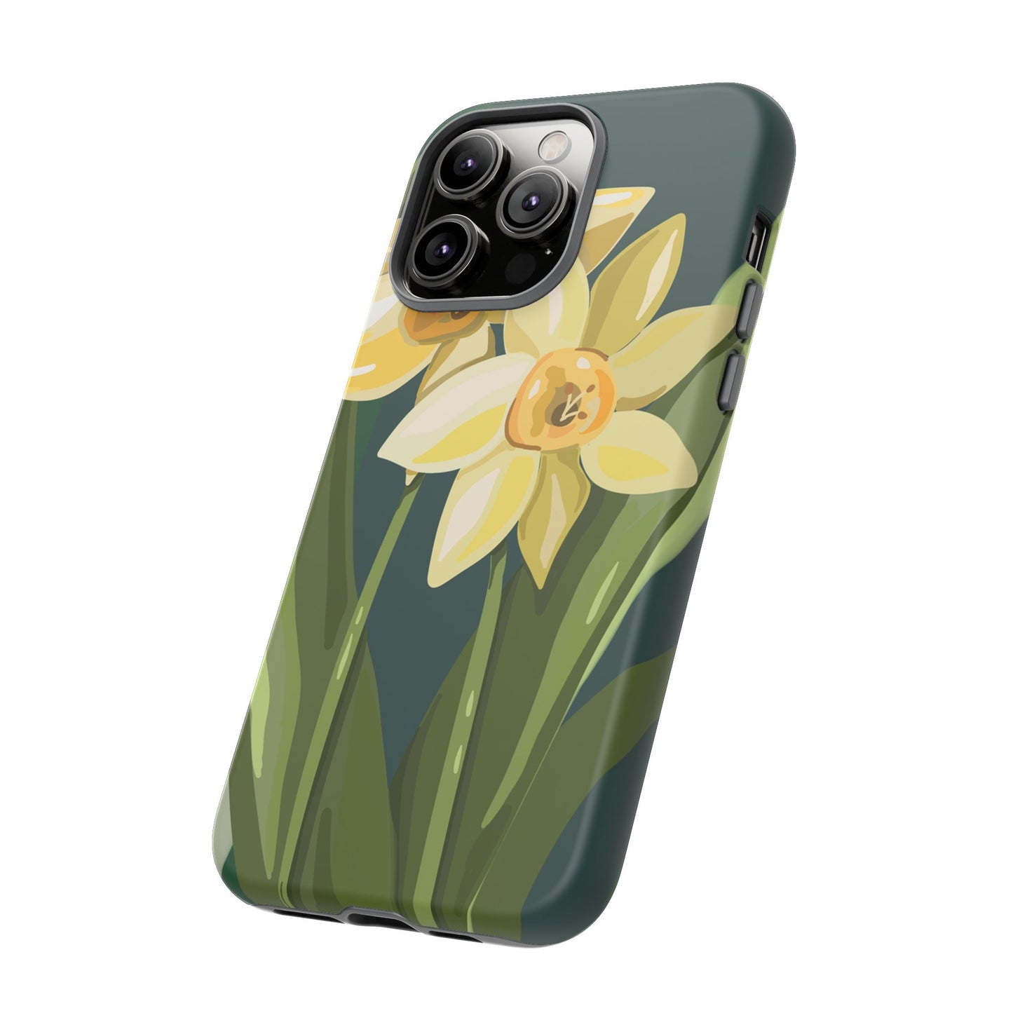 Floral Phone Case - Yellow Daffodil Design, Tough Phone Cover, Spring Decor, Floral Gift, Nature-Inspired Accessories