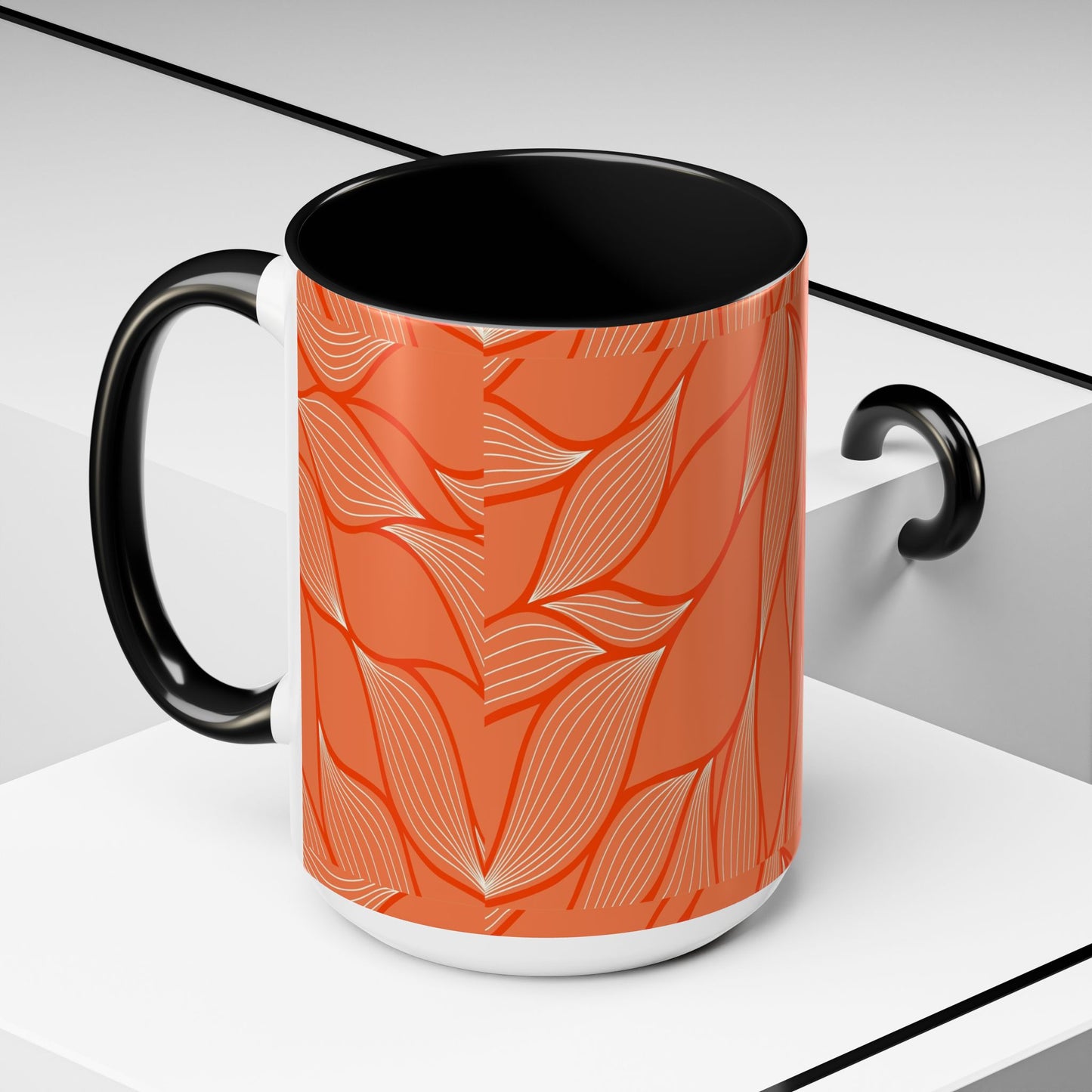 Stylish Accent Coffee Mug, Floral Pattern Drinkware, Unique Gift for Coffee Lovers, Home Decor, Kitchenware, Vibrant Design